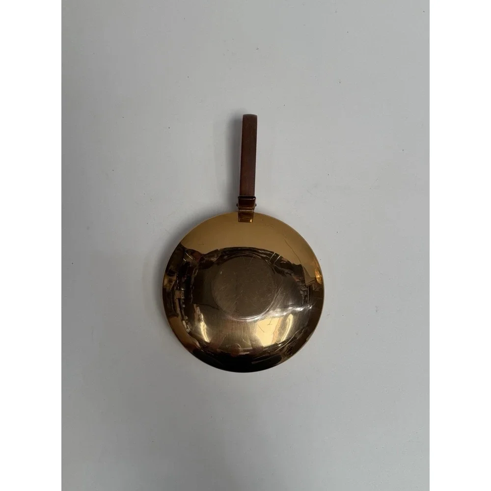 VTG‎ MID CENTURY SAXTON INC CALIFORNIA Copper PAN W/ ATTACHED LID WOODEN HANDLE